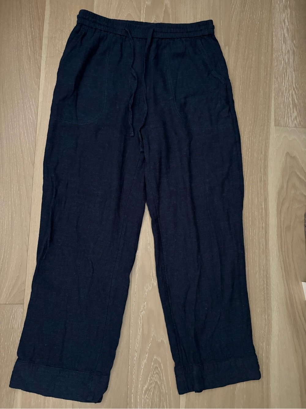 Banana Republic Navy Linen Straight Pants